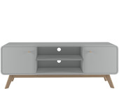 2-trg. TV-Lowboard CARMEN in grau/grau, Breite 140 cm
