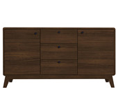 2-trg. Sideboard CARMEN mit 3 Schubladen aus MDF in walnuss