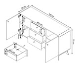 Sideboard CARMEN aus Spanplatte foliert in weiß