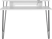 Schreibtisch NABIL mit Ladestation, weiß/schwarz, 115 cm