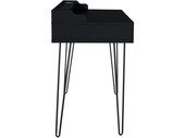 Schreibtisch NABIL mit 2 Schubladen+Ladestation in schwarz