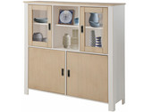 Highboard INSEL Breite 125cm aus Kiefer in weiß/hellbraun