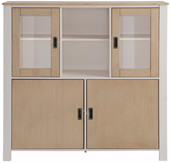 Highboard INSEL Breite 125cm aus Kiefer in weiß/hellbraun