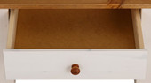 Couchtisch CELINE 60 x 60 cm aus Kiefer massiv, weiß & honig