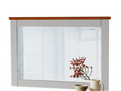 Spiegel COZETTE 90x60 cm aus Kiefernholz in weiss honig