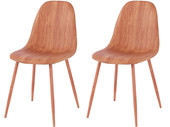2er-Set Stühle BODO aus Kunstleder mit Metallbeinen, braun