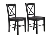 2er-Set Stühle TRENDY aus Hevea-Holz in schwarz (Kreuz)