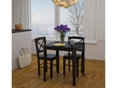 2er-Set Stühle TRENDY aus Hevea-Holz in schwarz (Kreuz)