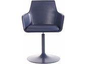 2er Set Lounge Stuhl OHIO mit Trompetenfuß, dunkelblau