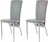 4er Set Stühle NICONE aus Kunstleder in grau