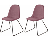 2er-Set Stuhl COCO mit Kufengestell gepolstert in rosa