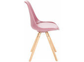 2er Set Stuhl BRITTA aus Kunstleder in rosa Holzbeine