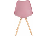 2er Set Stuhl BRITTA aus Kunstleder in rosa Holzbeine