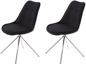 2er Set Stuhl DOVE Microfaser in anthrazit