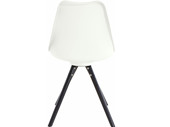 2er Set Stuhl BRITTA aus Kunstleder in weiss Holzbeine