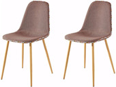 2er Set Stühle ASTARIA in braun Metallbeinen