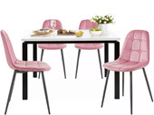 4er Set Stuhl LUCIA aus Kunstleder in rosa
