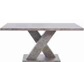 Esstisch AXA in Zement-Optik mit X-Gestell, Breite 160 cm