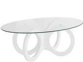 Ovaler Couchtisch RIMO mit Glasplatte 110x70 cm
