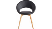 2er Set Stuhl TUXEDO aus Kunstleder in schwarz