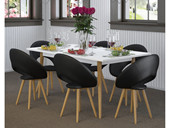 2er Set Stuhl TUXEDO aus Kunstleder in schwarz