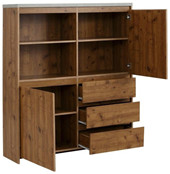 2-trg. Highboard MALIBU mit Betonplatte, Breite 125 cm