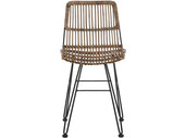2er-Set Stühle FINNEAS Metall mit Rattangeflecht in grau