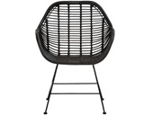 2er-Set Esszimmerstuhl KARIK aus Rattan/Metall in schwarz