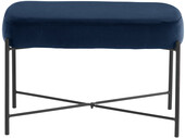 Sitzbank Beate mit einem Samtvelours Bezug, mit einem Metallgestell, Sitzhöhe 42 cm in blau Samt
