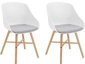 2er-Set Esszimmerstuhl KENNY im Skandinavischen Design, weiß - Loft24.de