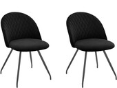 5-tlg. Essgruppe EAMON mit rundem Tisch, Stühle in schwarz