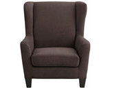 Sessel ZOE mit Hocker aus Mikrofaser in brown, Federkern