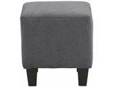 Sessel ZOE mit Hocker aus Mikrofaser in grau, Federkern