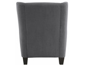 Sessel ZOE mit Hocker aus Mikrofaser in grau, Federkern