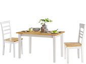 2er Set Stühle MADEIRA aus Massivholz, weiß und natur