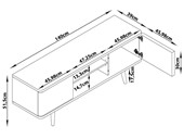 TV-Lowboard ANNE aus Spanplatte foliert in weiß und eiche