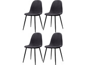 5-tlg. Essgruppe MAARIT Esstisch 160 cm, Marmor/anthrazit