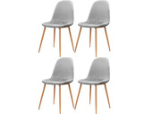 5-tlg. Essgruppe MAARIT Esstisch 160 cm, grau/eiche