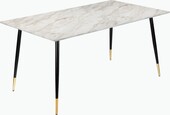5-tlg. Essgruppe MAARIT Esstisch 160 cm, Marmor/anthrazit