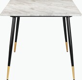 5-tlg. Essgruppe MAARIT Esstisch 160 cm, Marmor/anthrazit