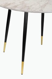 5-tlg. Essgruppe MAARIT,Esstisch Ø100 cm,Marmor/grau schwarz