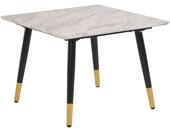 Beistelltisch Matcha, Tischplatte aus FSC®-zertifizierter MDF, Metallbeine, Breite 60 cm in schwarz/gold | Marmor