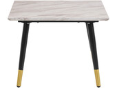 Beistelltisch Matcha, Tischplatte aus FSC®-zertifizierter MDF, Metallbeine, Breite 60 cm in schwarz/gold | Marmor