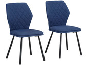 Esszimmerstuhl Jeriome (Set, 2 St), Webstoff Bezug mit Steppung, Metallgestell, Sitzhöhe 48 cm in dunkelblau