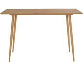 Schreibtisch Matcha, Tischplatte aus MDF in Marmoroptik, Metallbeine, Breite 110 cm in eichefarben