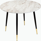 5-tlg. Essgruppe MAARIT, Esstisch Ø100 cm, Marmor/anthrazit