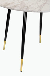 5-tlg. Essgruppe MAARIT, Esstisch Ø100 cm, Marmor/anthrazit