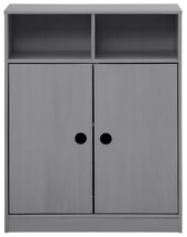 Kleiderschrank Allie Schrank mit 2 Türen aus Kiefer im Landhausstil in grau