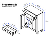 Beistellschrank TUSCANY aus Kiefer in gebeizt geölt