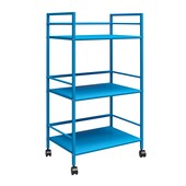 Rollwagen Cache aus Metall mit 3 Fächer, Breite 43 cm in blau